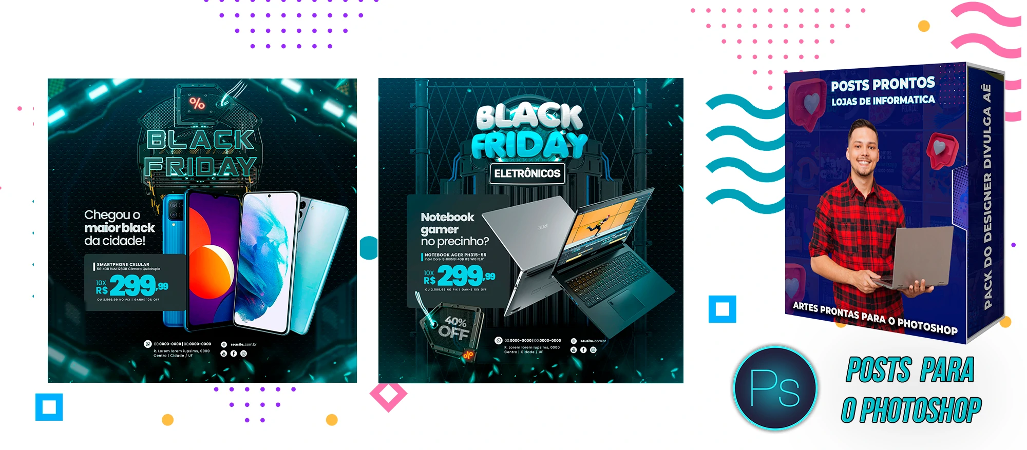 Pack de Posts Editáveis - Lojas de Informática - Empresas de T.I no Photoshop - Imagem 11