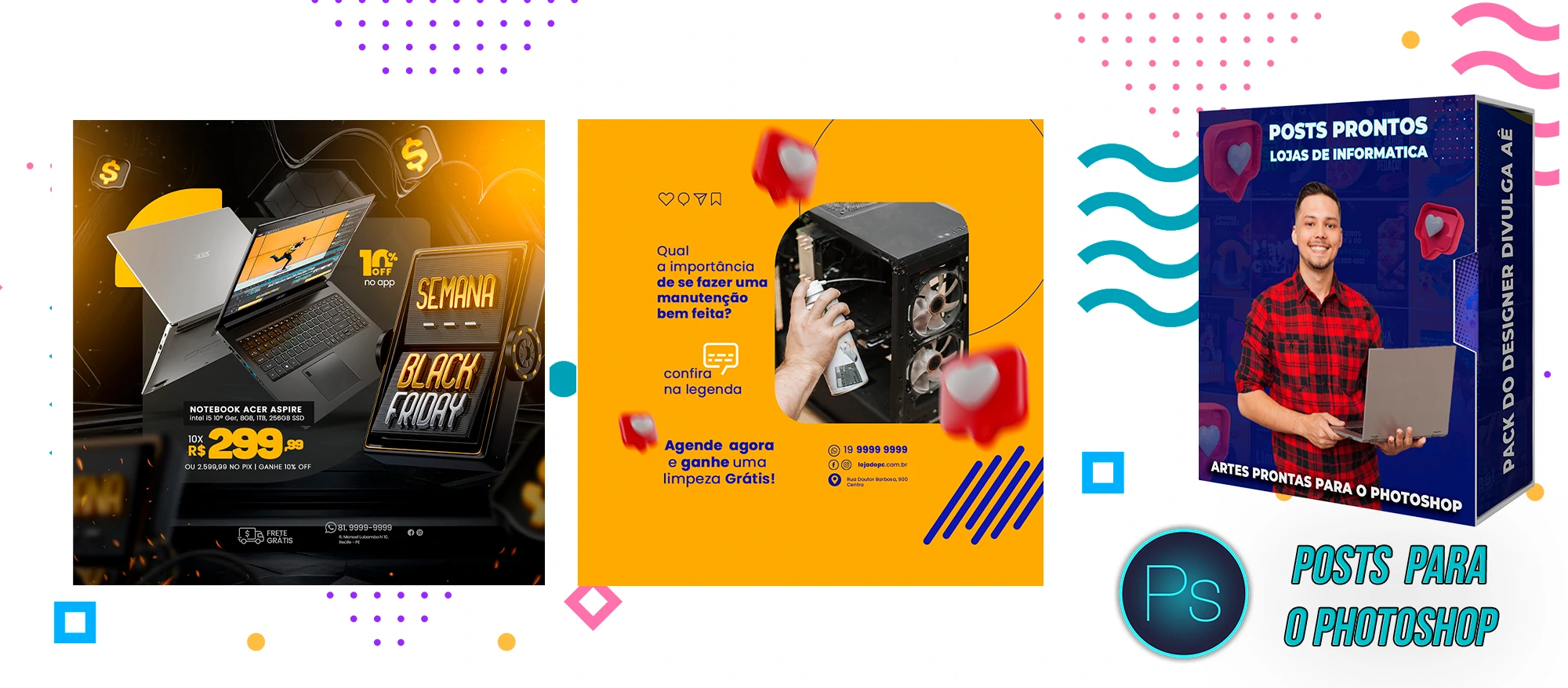 Pack de Posts Editáveis - Lojas de Informática - Empresas de T.I no Photoshop - Imagem 27