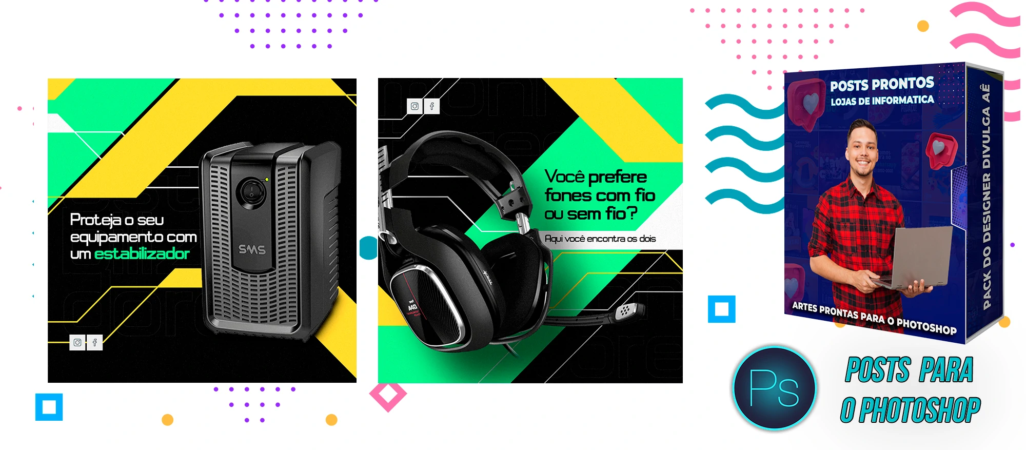 Pack de Posts Editáveis - Lojas de Informática - Empresas de T.I no Photoshop - Imagem 6