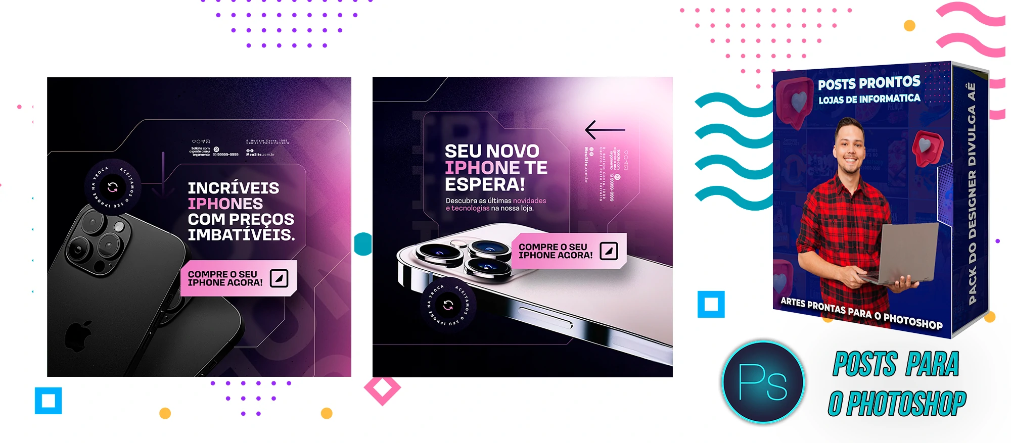 Pack de Posts Editáveis - Lojas de Informática - Empresas de T.I no Photoshop - Imagem 16