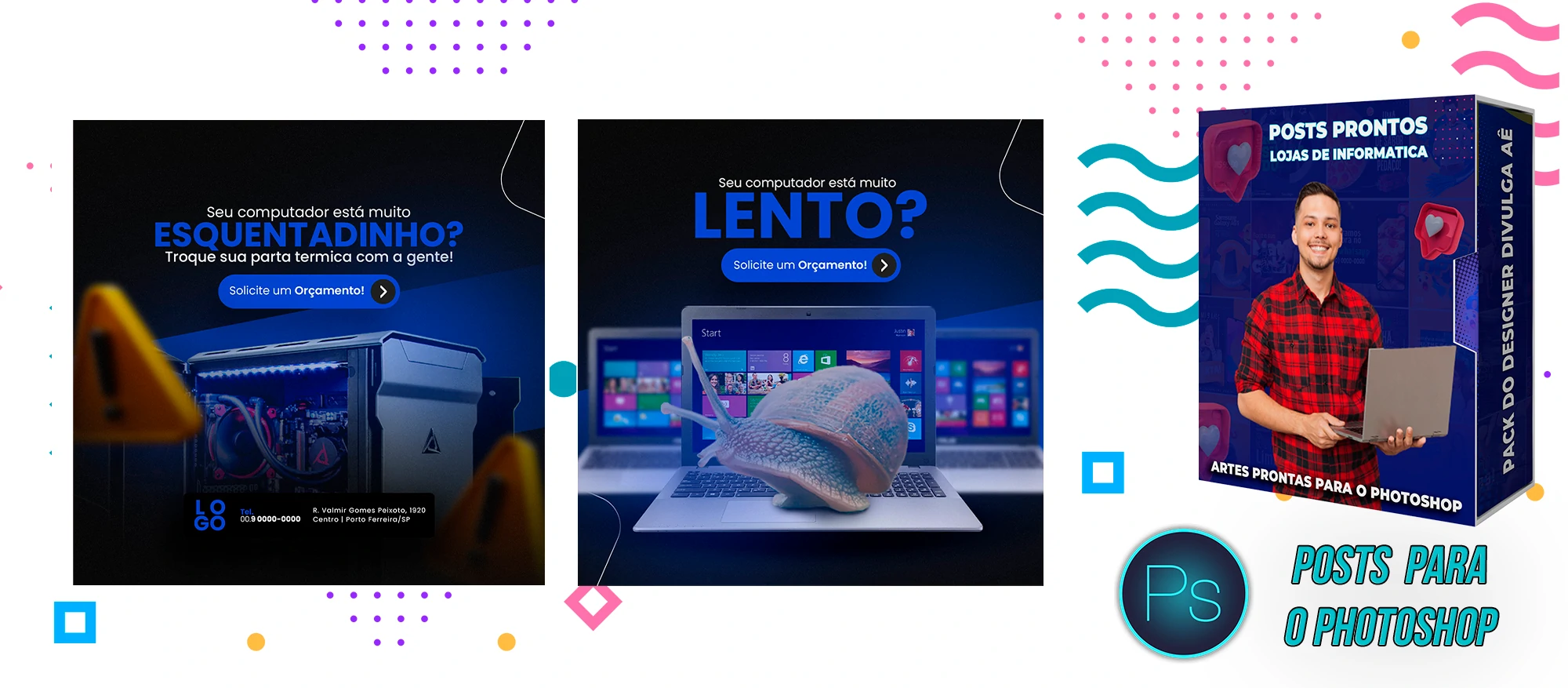 Pack de Posts Editáveis - Lojas de Informática - Empresas de T.I no Photoshop - Imagem 30
