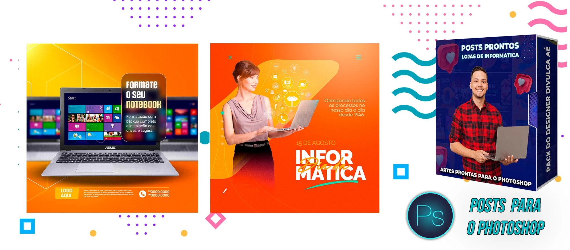 Pack de Posts Editáveis - Lojas de Informática - Empresas de T.I no Photoshop - Imagem 13