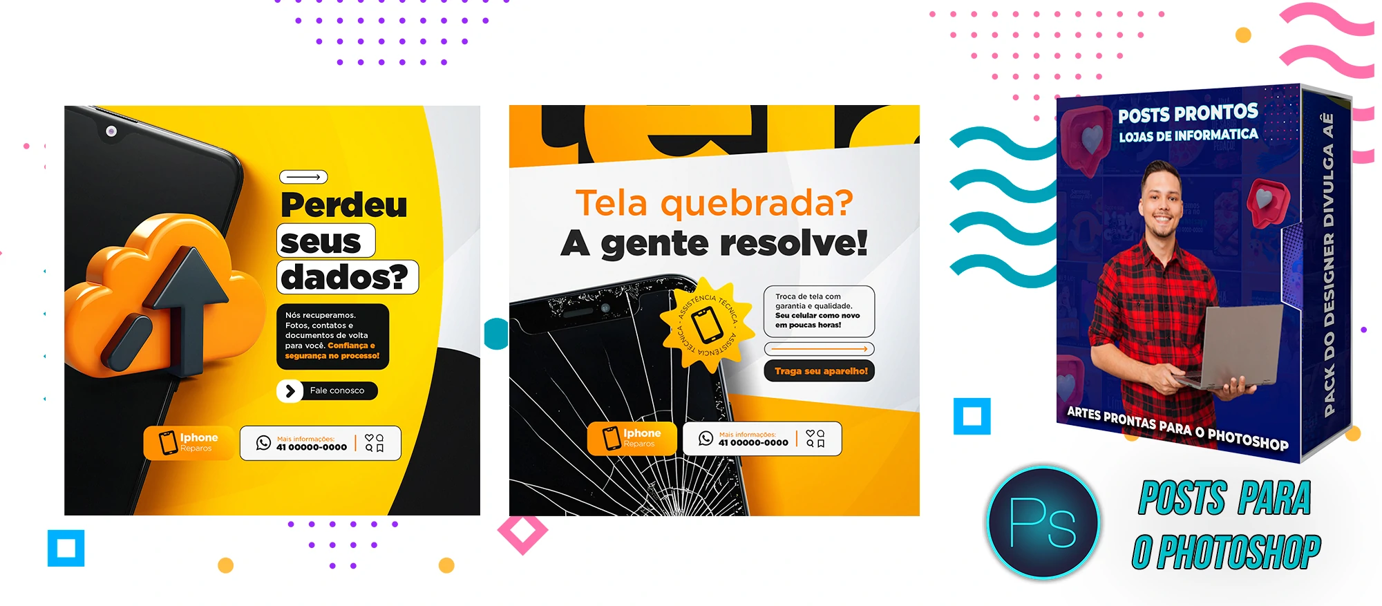 Pack de Posts Editáveis - Lojas de Informática - Empresas de T.I no Photoshop - Imagem 32
