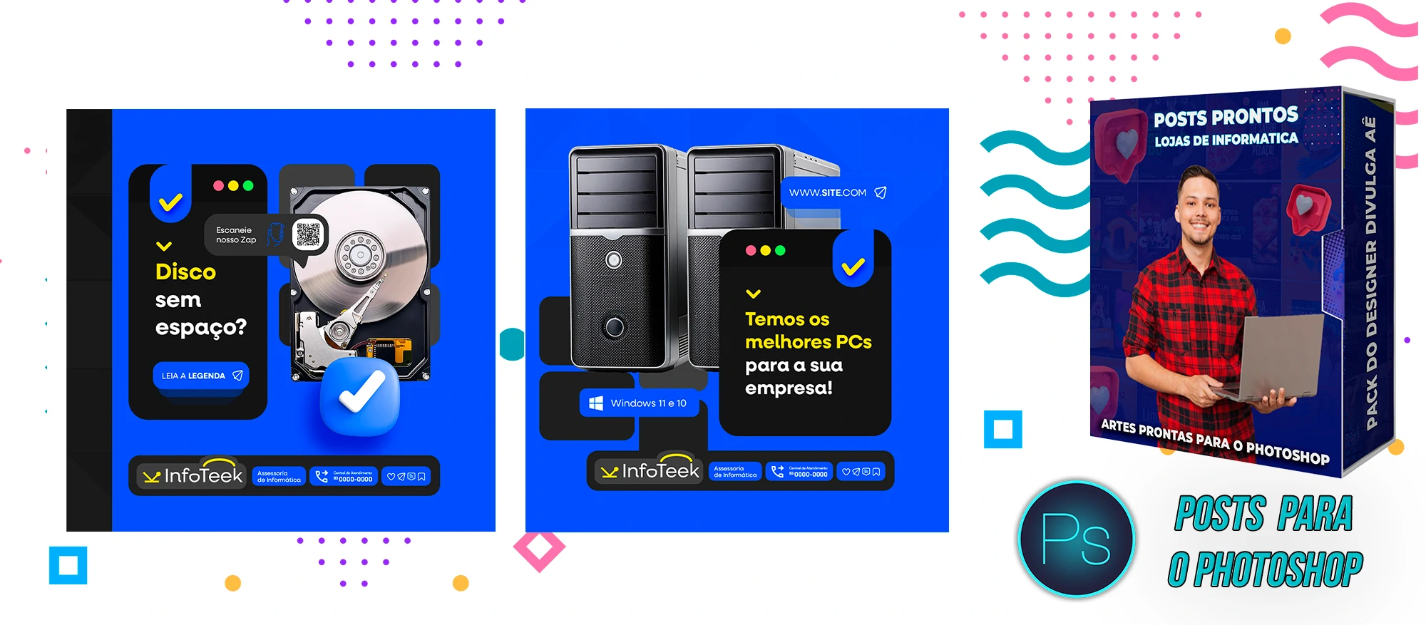 Pack de Posts Editáveis - Lojas de Informática - Empresas de T.I no Photoshop - Imagem 22