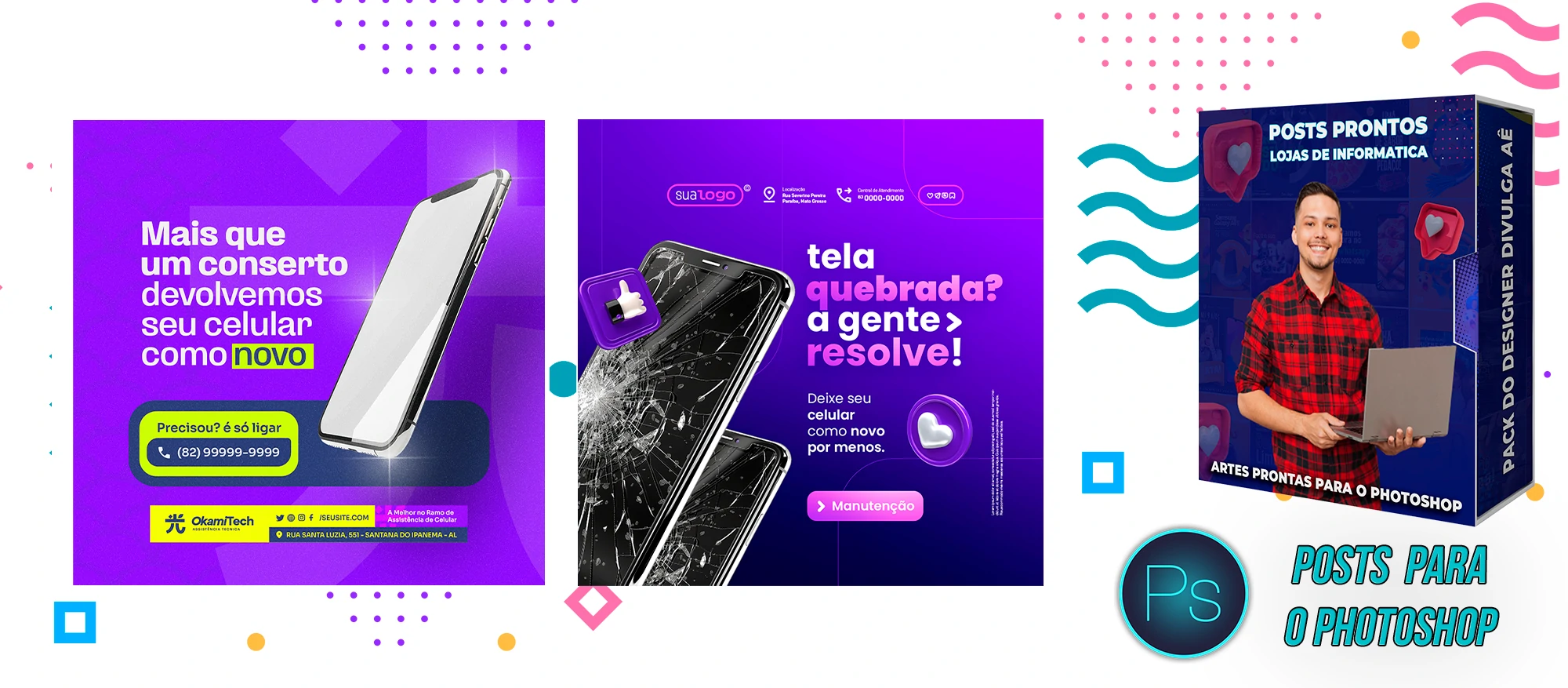 Pack de Posts Editáveis - Lojas de Informática - Empresas de T.I no Photoshop - Imagem 20