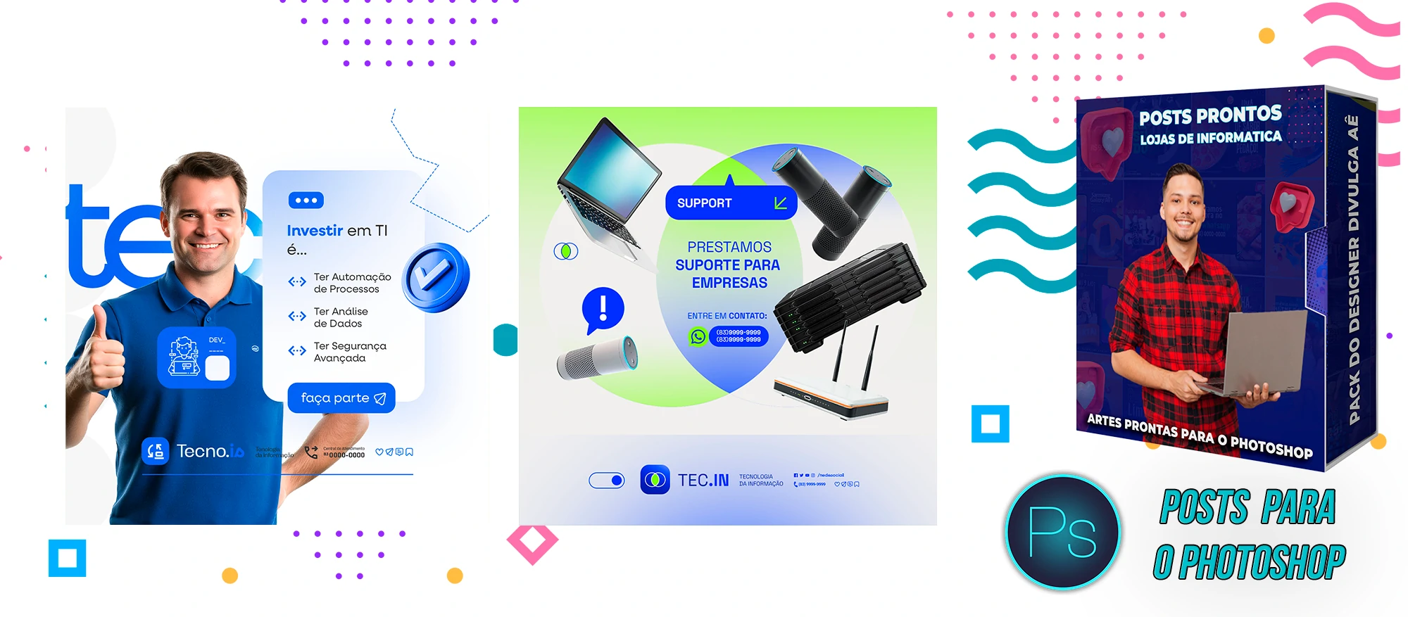 Pack de Posts Editáveis - Lojas de Informática - Empresas de T.I no Photoshop - Imagem 19