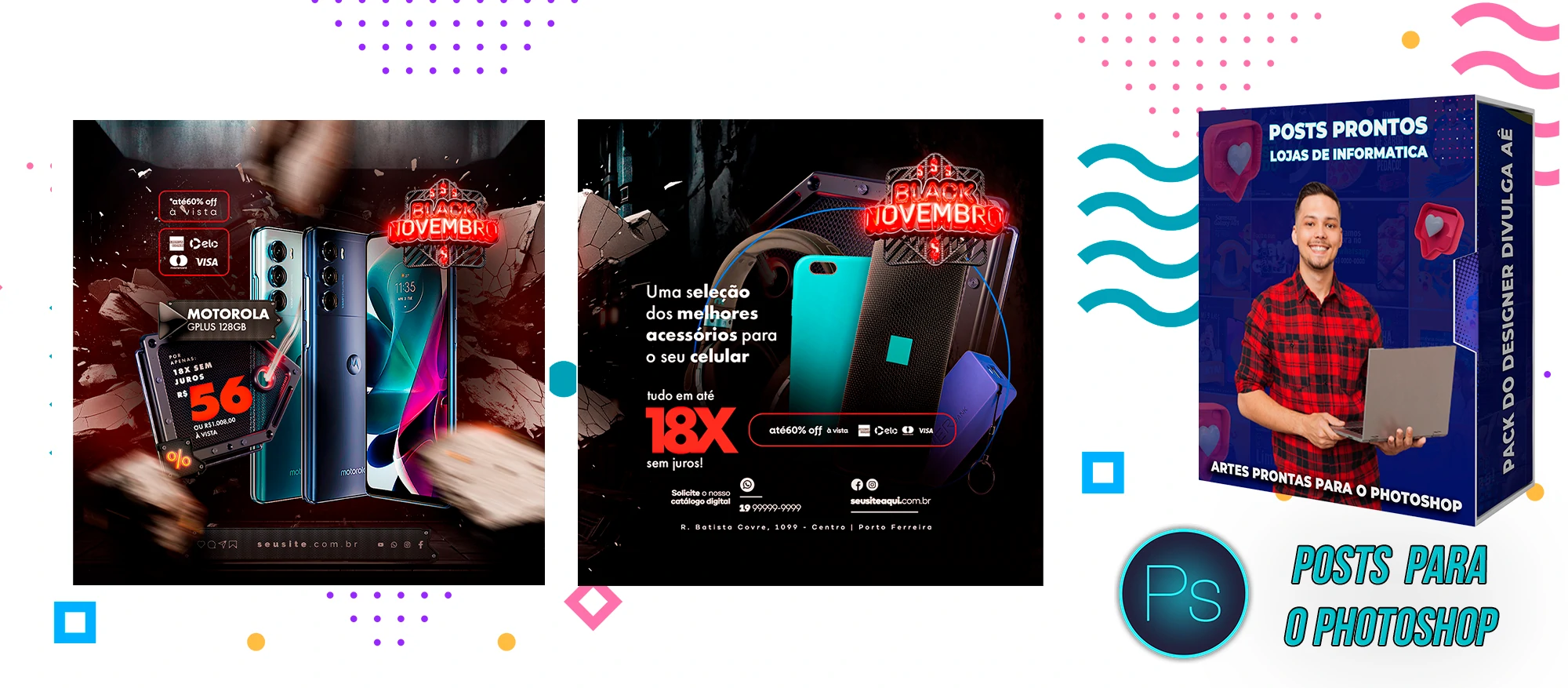 Pack de Posts Editáveis - Lojas de Informática - Empresas de T.I no Photoshop - Imagem 24