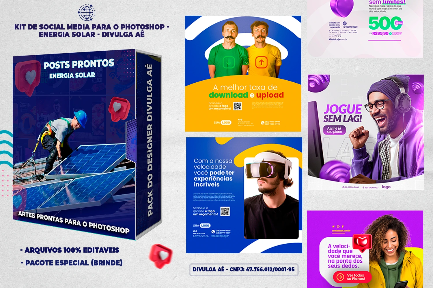 Mega Pack de Posts Editáveis - Provedores e Revenda de Internet - Photoshop - Imagem 37