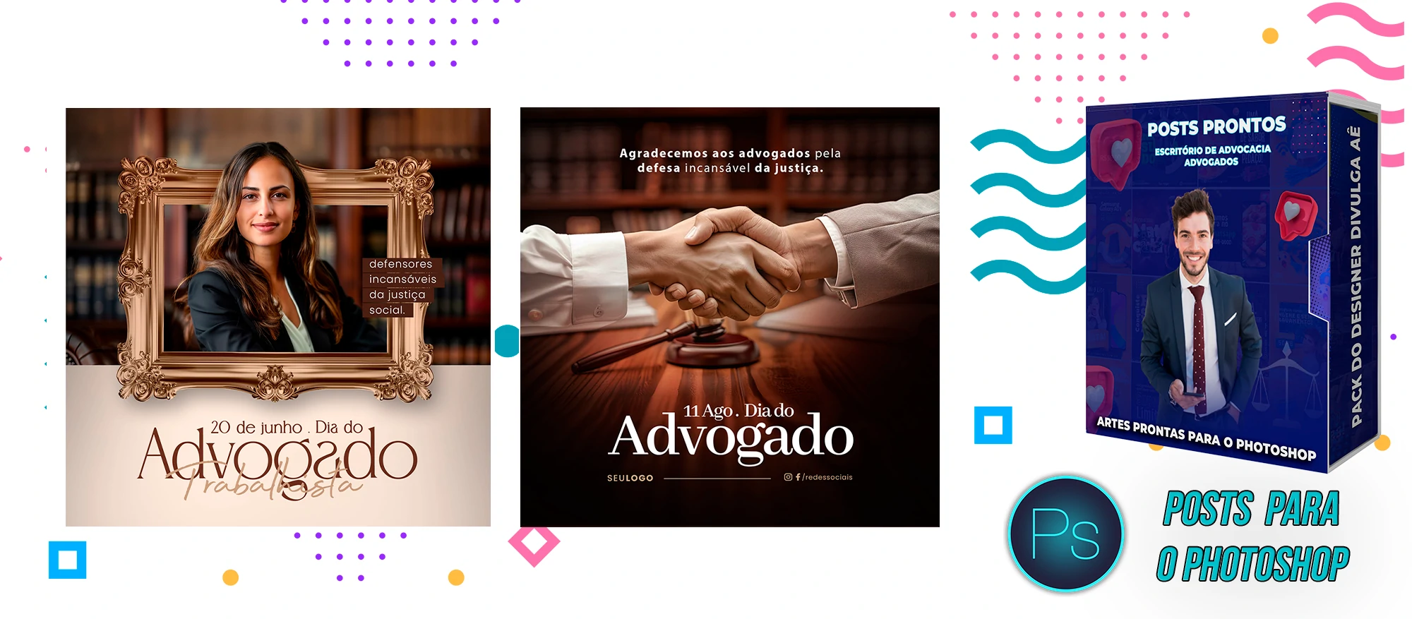 Mega Pack de Posts Prontos com Legendas para Advocacia/Advogados no Photoshop - Imagem 6
