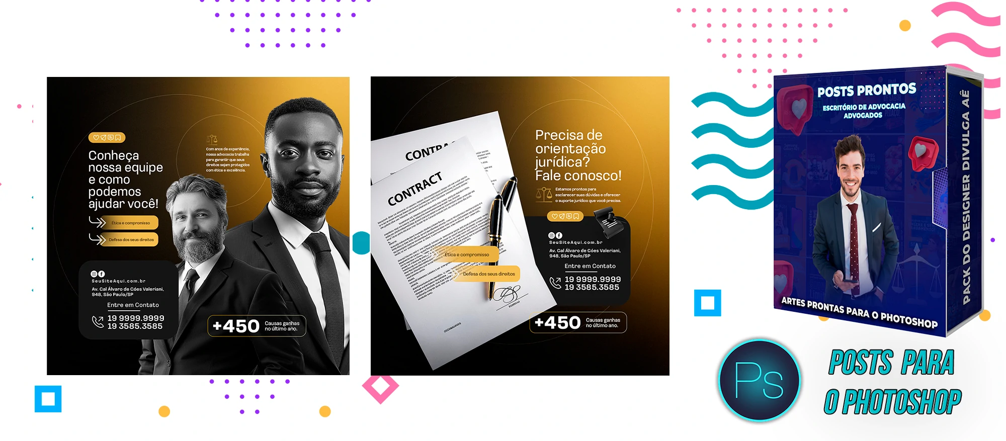 Mega Pack de Posts Prontos com Legendas para Advocacia/Advogados no Photoshop - Imagem 7