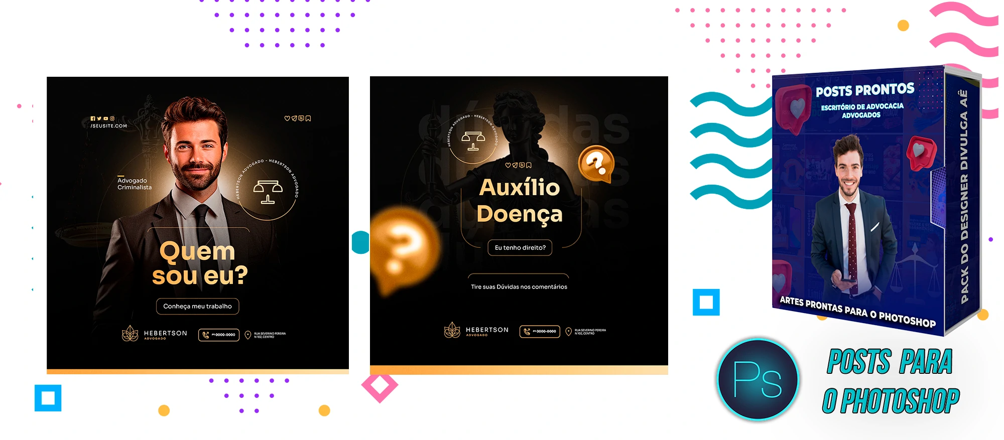 Mega Pack de Posts Prontos com Legendas para Advocacia/Advogados no Photoshop - Imagem 15