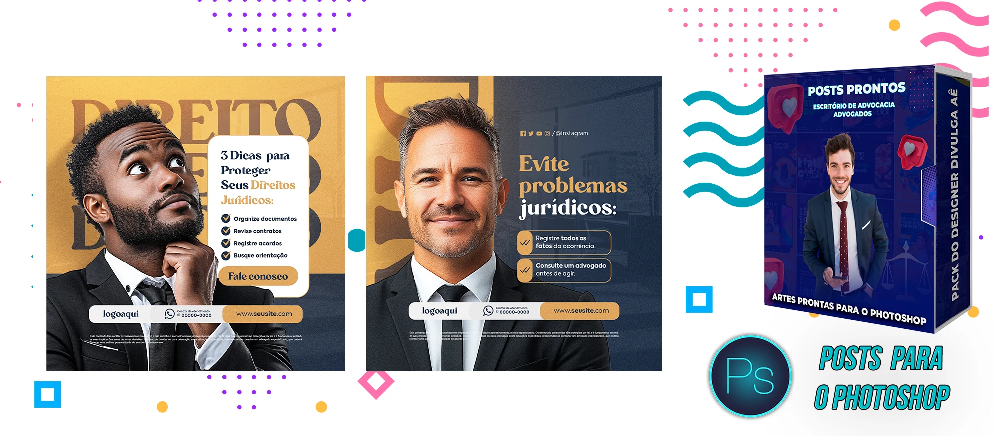 Mega Pack de Posts Prontos com Legendas para Advocacia/Advogados no Photoshop - Imagem 4