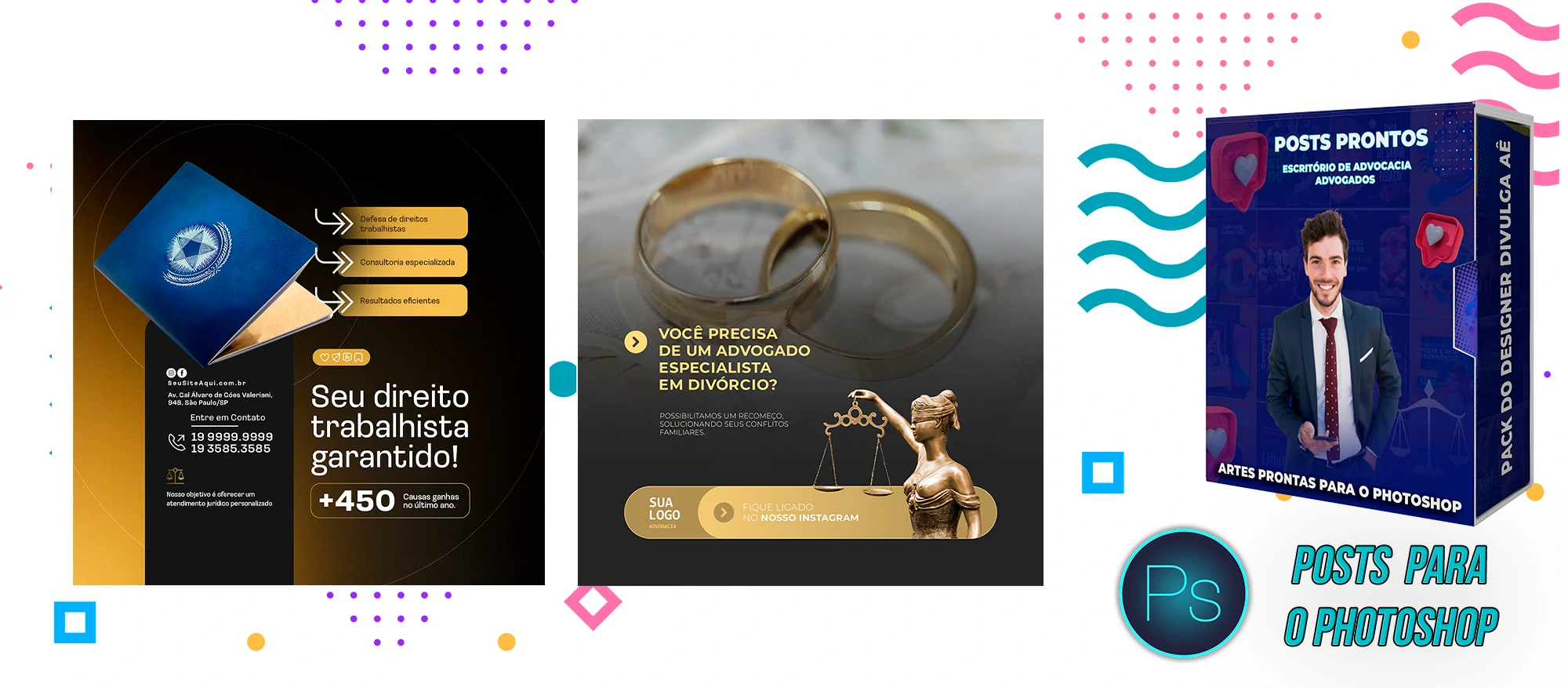 Mega Pack de Posts Prontos com Legendas para Advocacia/Advogados no Photoshop - Imagem 13