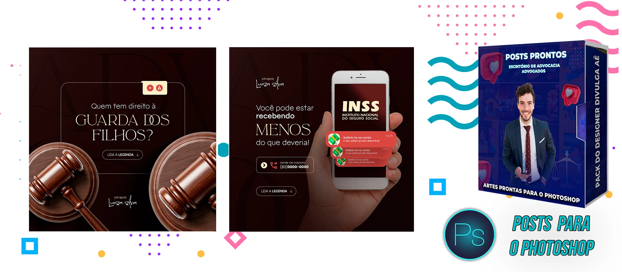Mega Pack de Posts Prontos com Legendas para Advocacia/Advogados no Photoshop - Imagem 12