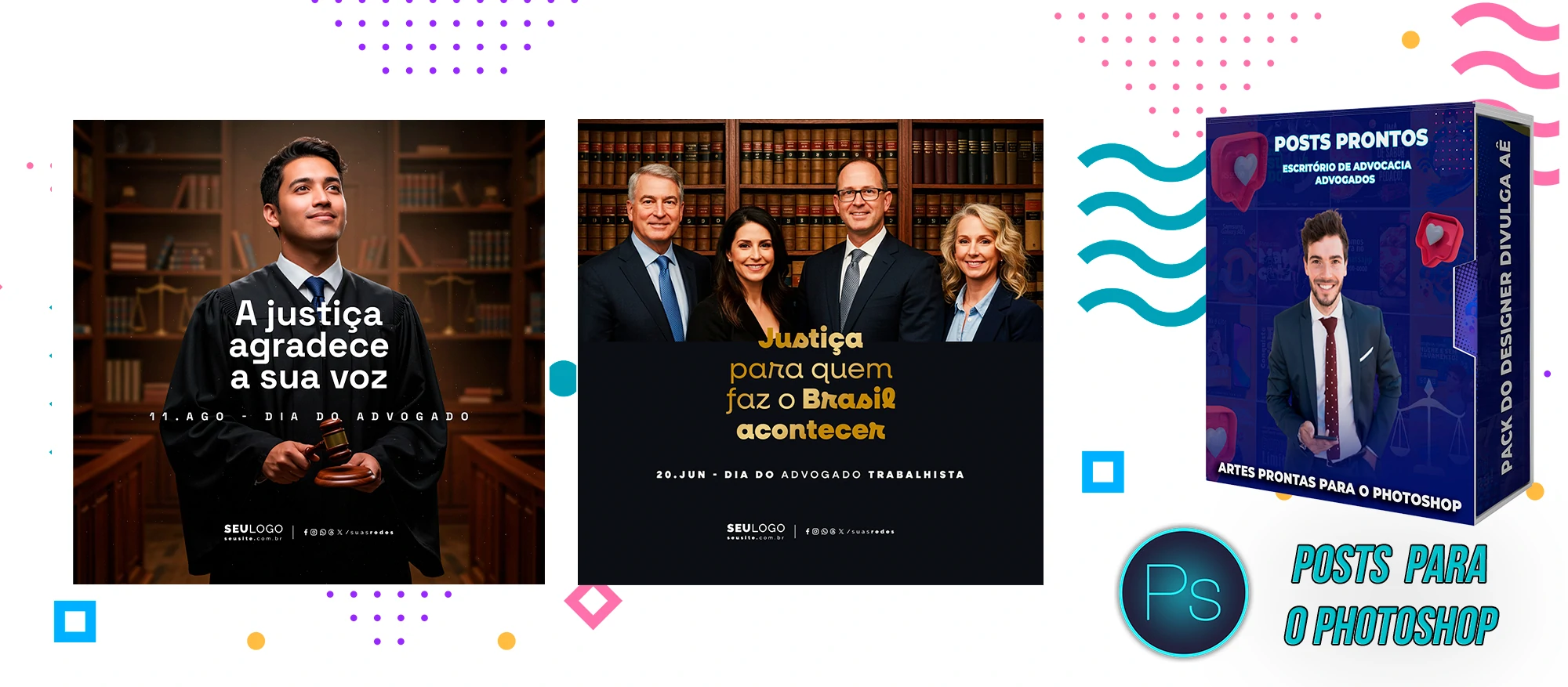 Mega Pack de Posts Prontos com Legendas para Advocacia/Advogados no Photoshop - Imagem 10