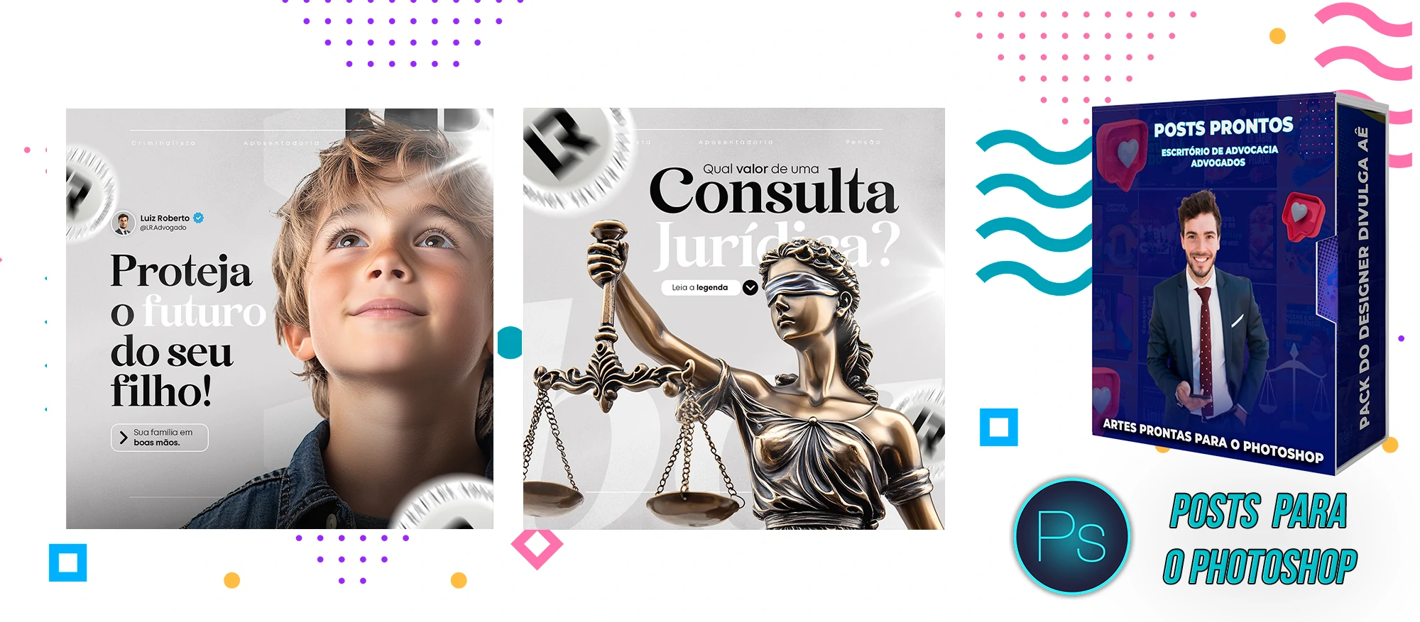 Mega Pack de Posts Prontos com Legendas para Advocacia/Advogados no Photoshop - Imagem 8