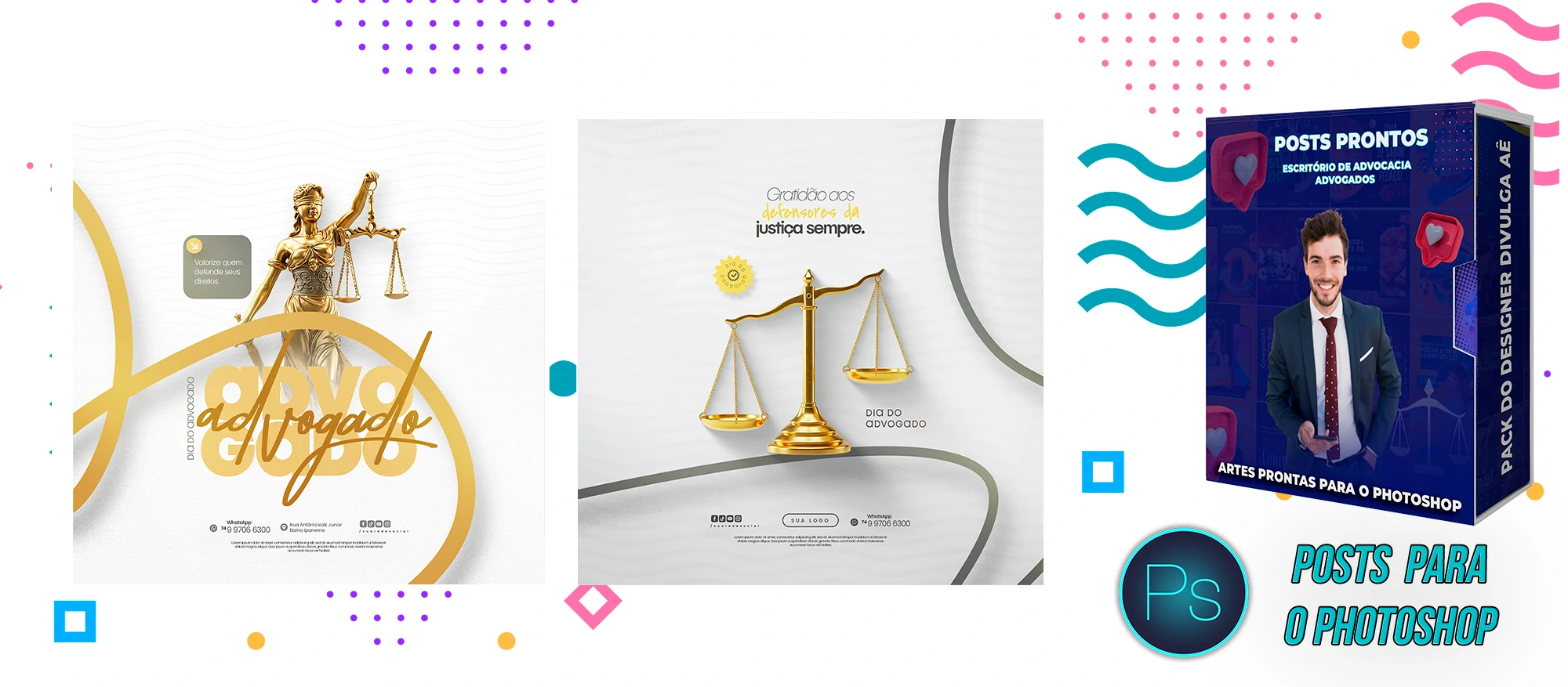 Mega Pack de Posts Prontos com Legendas para Advocacia/Advogados no Photoshop - Imagem 9