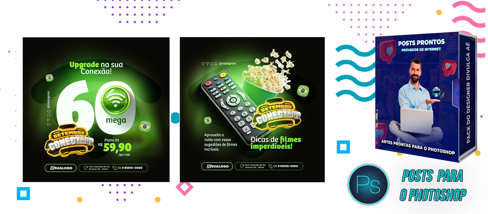 Mega Pack de Posts Editáveis - Provedores e Revenda de Internet - Photoshop - Imagem 17