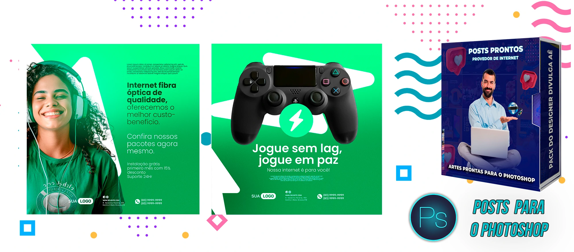 Mega Pack de Posts Editáveis - Provedores e Revenda de Internet - Photoshop - Imagem 7