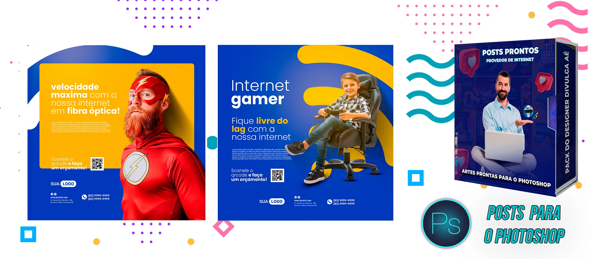 Mega Pack de Posts Editáveis - Provedores e Revenda de Internet - Photoshop - Imagem 21