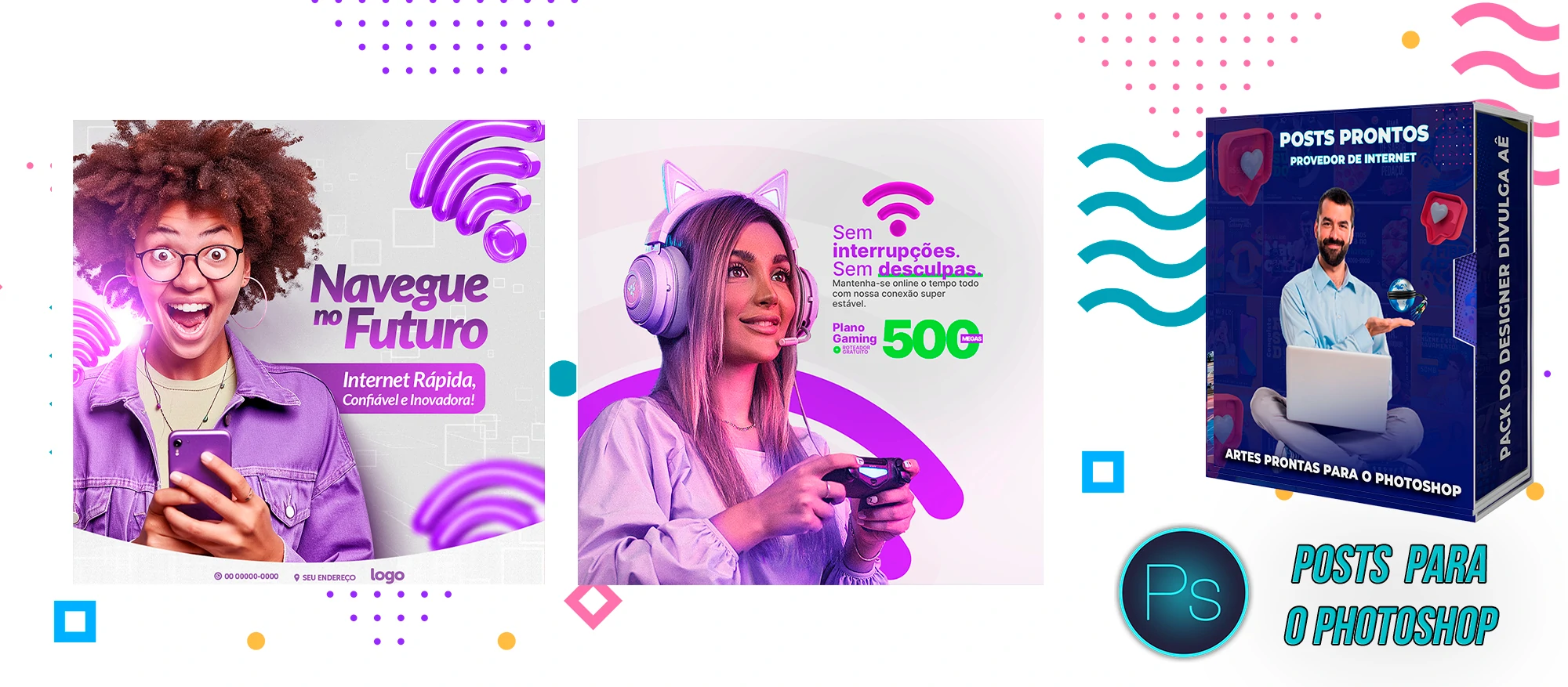 Mega Pack de Posts Editáveis - Provedores e Revenda de Internet - Photoshop - Imagem 24