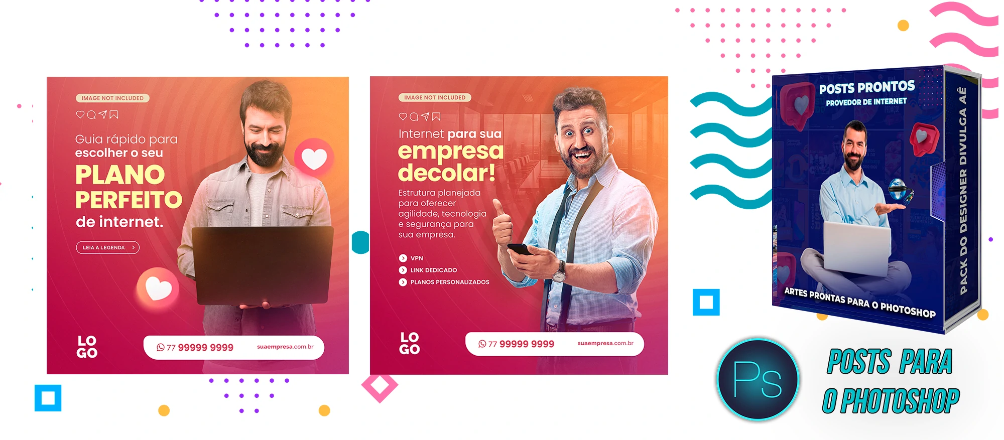 Mega Pack de Posts Editáveis - Provedores e Revenda de Internet - Photoshop - Imagem 25