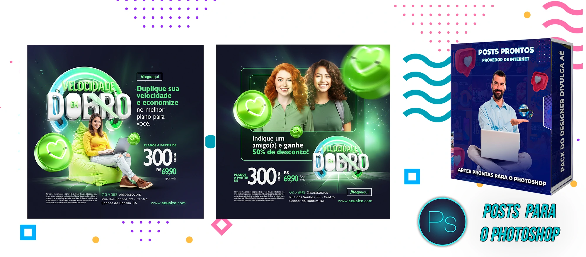 Mega Pack de Posts Editáveis - Provedores e Revenda de Internet - Photoshop - Imagem 6