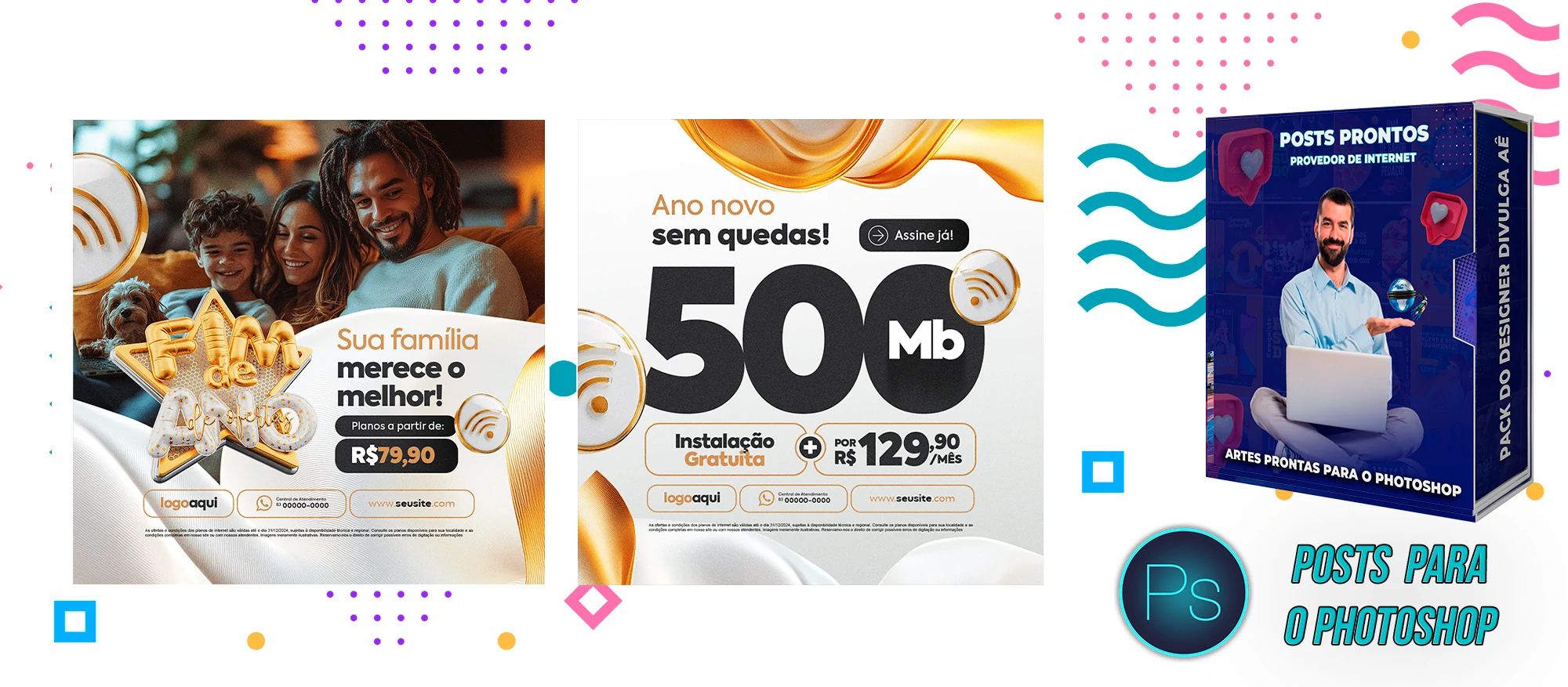 Mega Pack de Posts Editáveis - Provedores e Revenda de Internet - Photoshop - Imagem 26