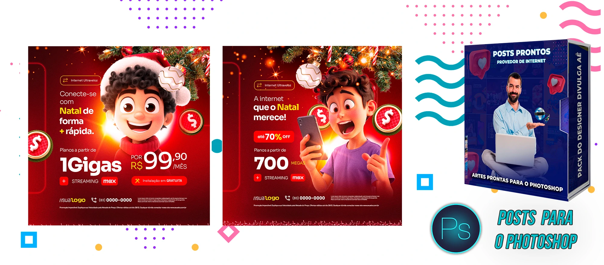 Mega Pack de Posts Editáveis - Provedores e Revenda de Internet - Photoshop - Imagem 27