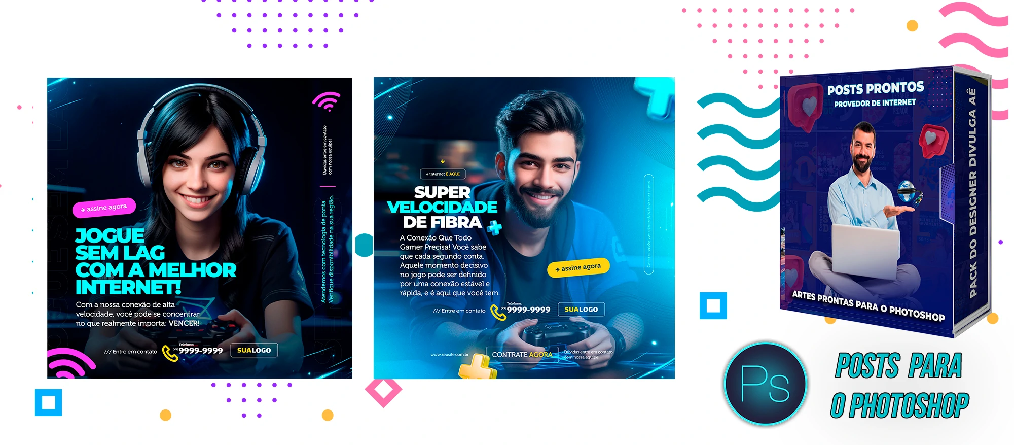 Mega Pack de Posts Editáveis - Provedores e Revenda de Internet - Photoshop - Imagem 4