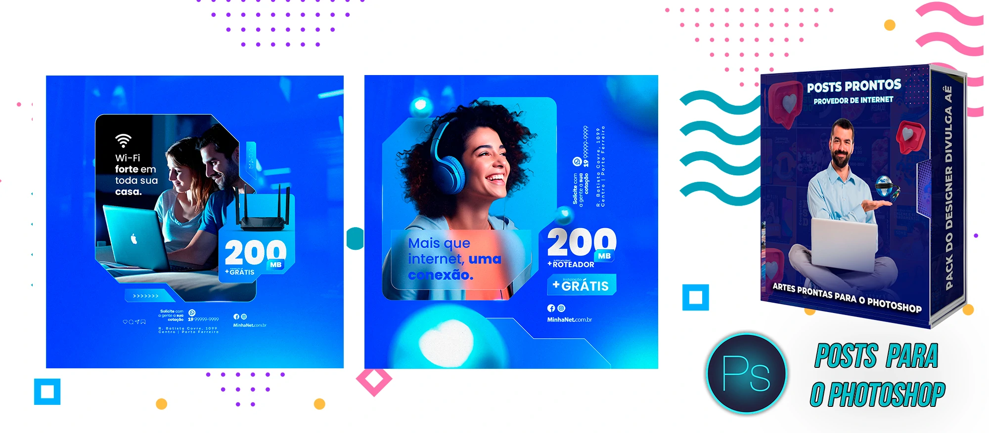 Mega Pack de Posts Editáveis - Provedores e Revenda de Internet - Photoshop - Imagem 20