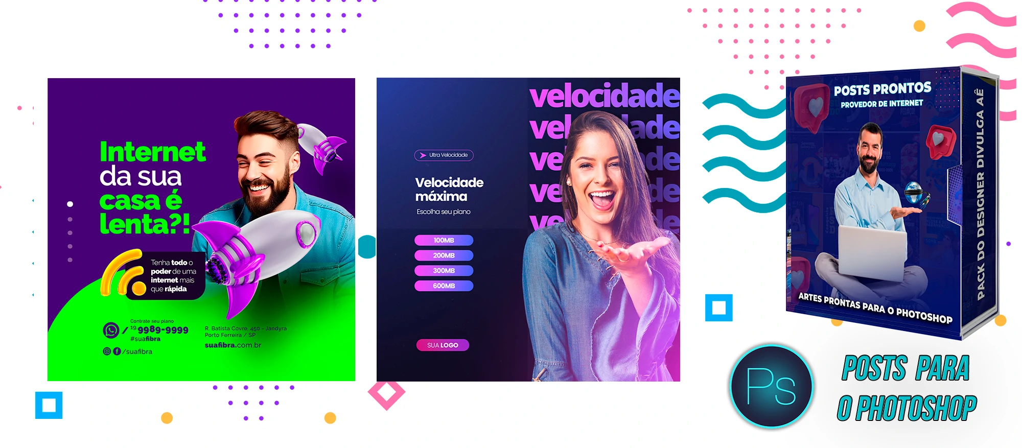 Mega Pack de Posts Editáveis - Provedores e Revenda de Internet - Photoshop - Imagem 18