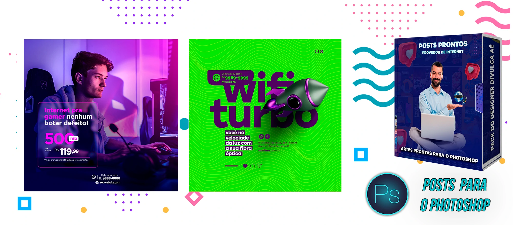 Mega Pack de Posts Editáveis - Provedores e Revenda de Internet - Photoshop - Imagem 5