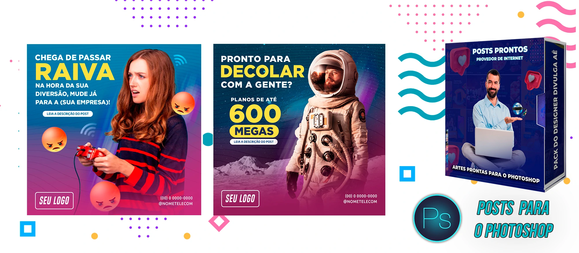 Mega Pack de Posts Editáveis - Provedores e Revenda de Internet - Photoshop - Imagem 30