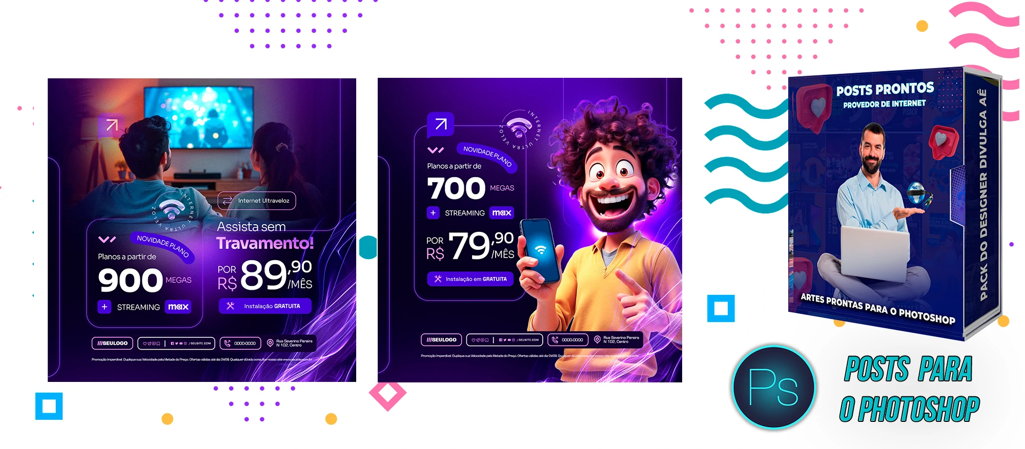 Mega Pack de Posts Editáveis - Provedores e Revenda de Internet - Photoshop - Imagem 13