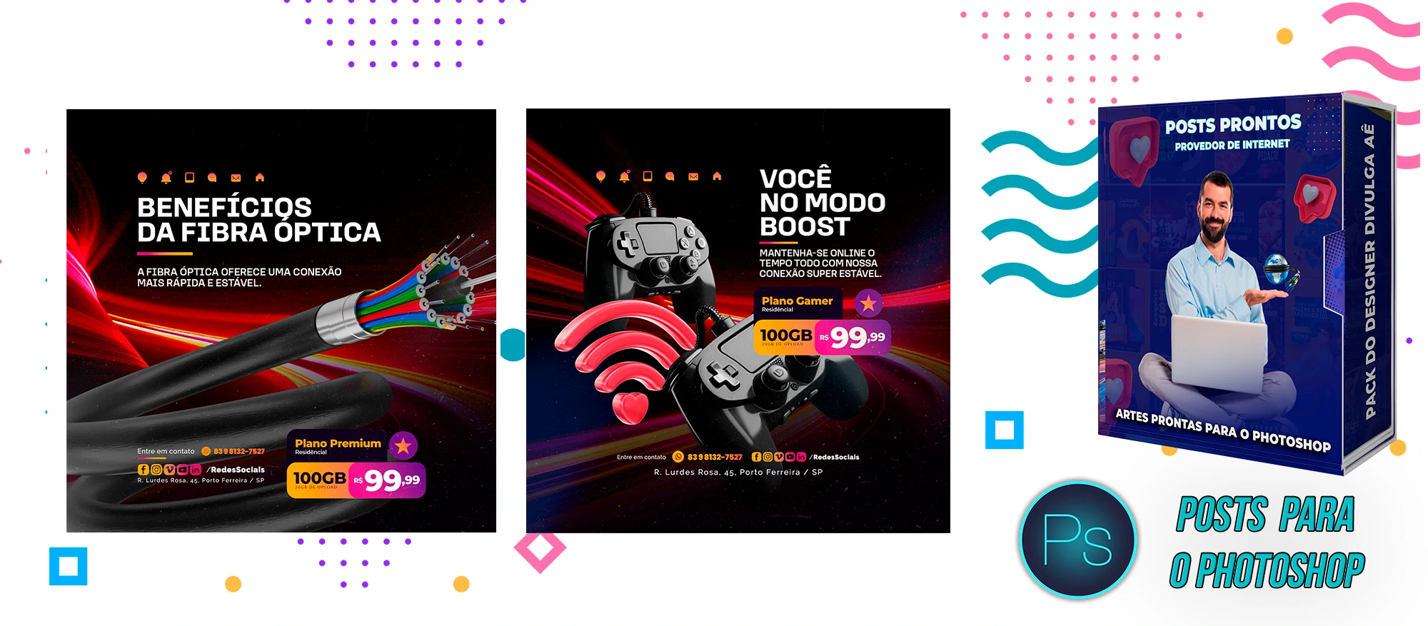 Mega Pack de Posts Editáveis - Provedores e Revenda de Internet - Photoshop - Imagem 14
