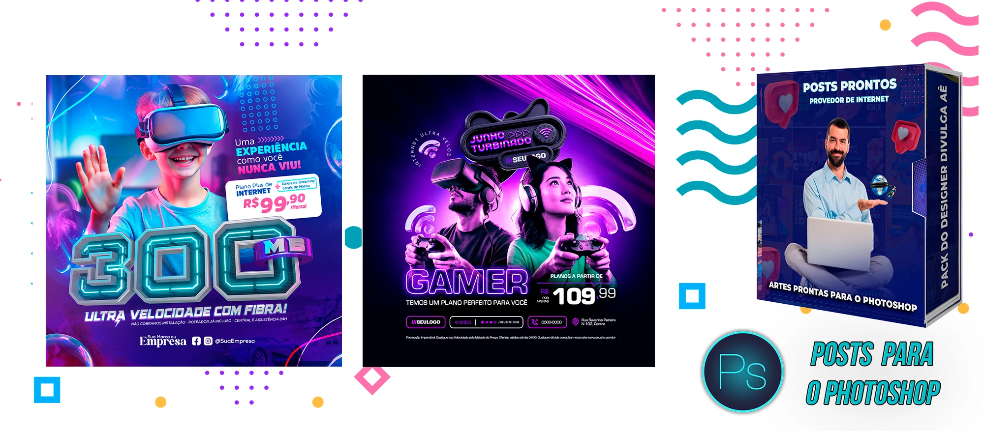 Mega Pack de Posts Editáveis - Provedores e Revenda de Internet - Photoshop - Imagem 16