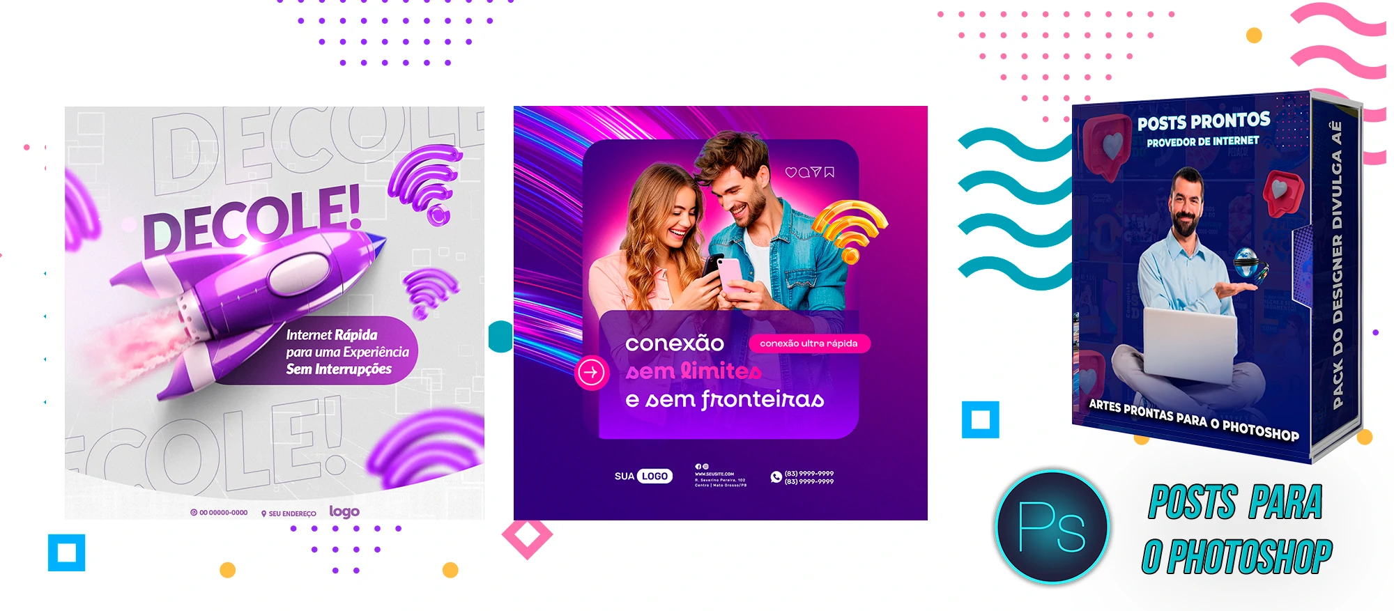 Mega Pack de Posts Editáveis - Provedores e Revenda de Internet - Photoshop - Imagem 11
