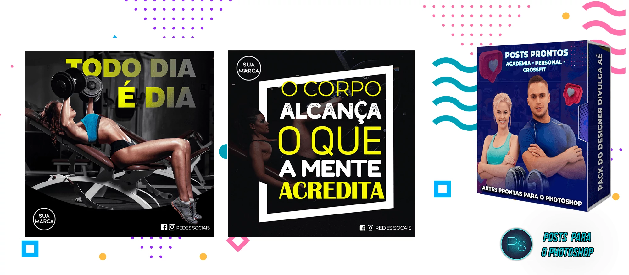 Pack de Posts Prontos com Legendas - Academias - Personal Trainer - Imagem 6
