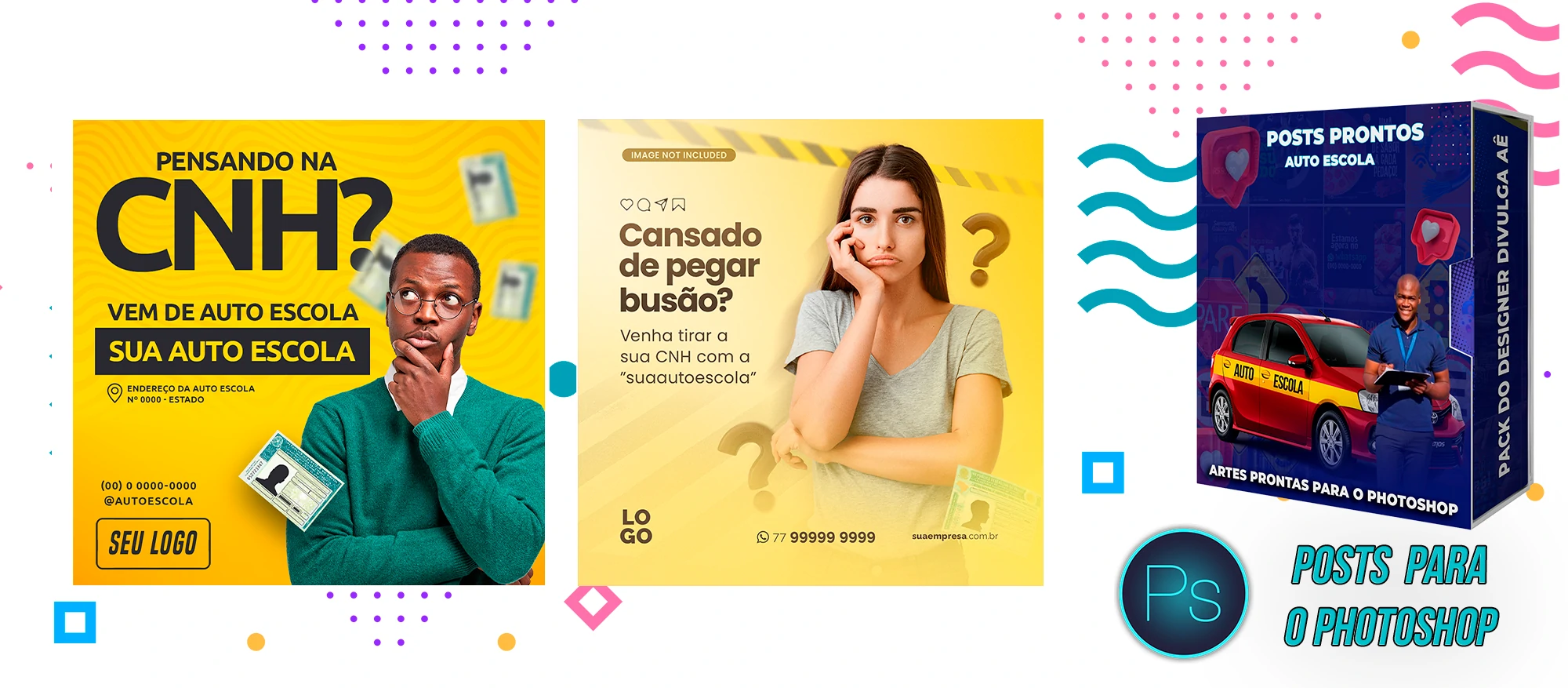 Mega Pack de Posts Prontos para Auto-Escola e Centro de Formação de Condutores - Photoshop - Imagem 20