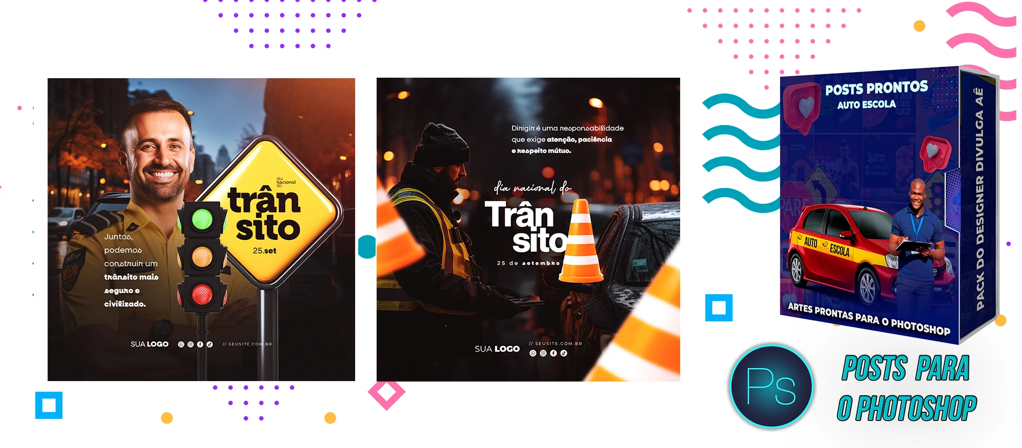 Mega Pack de Posts Prontos para Auto-Escola e Centro de Formação de Condutores - Photoshop - Imagem 17