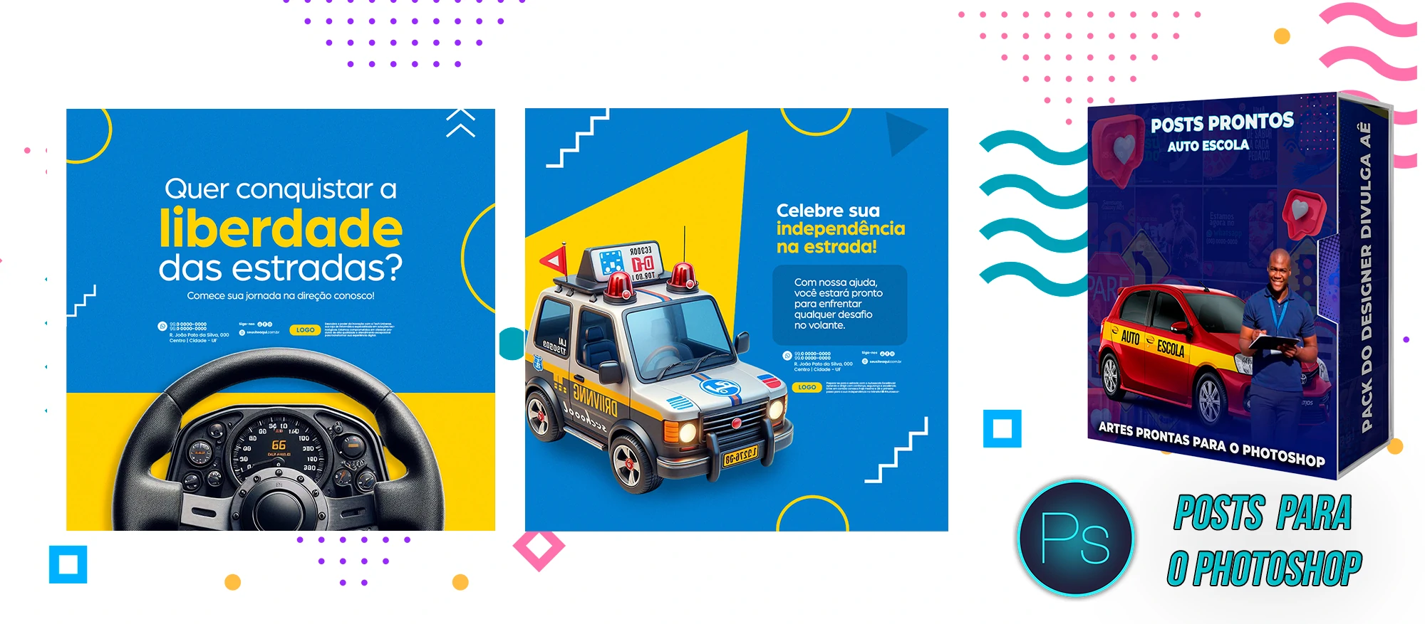 Mega Pack de Posts Prontos para Auto-Escola e Centro de Formação de Condutores - Photoshop - Imagem 18