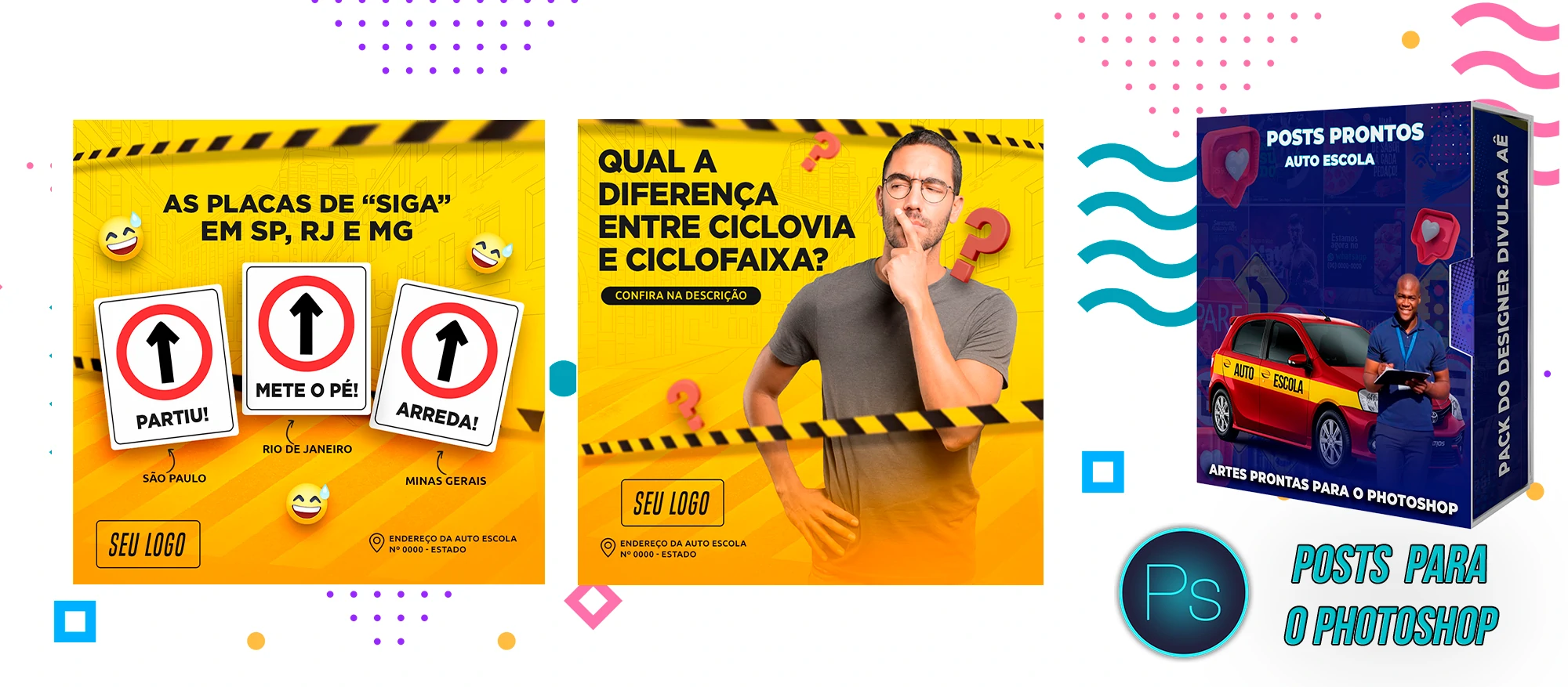 Mega Pack de Posts Prontos para Auto-Escola e Centro de Formação de Condutores - Photoshop - Imagem 16