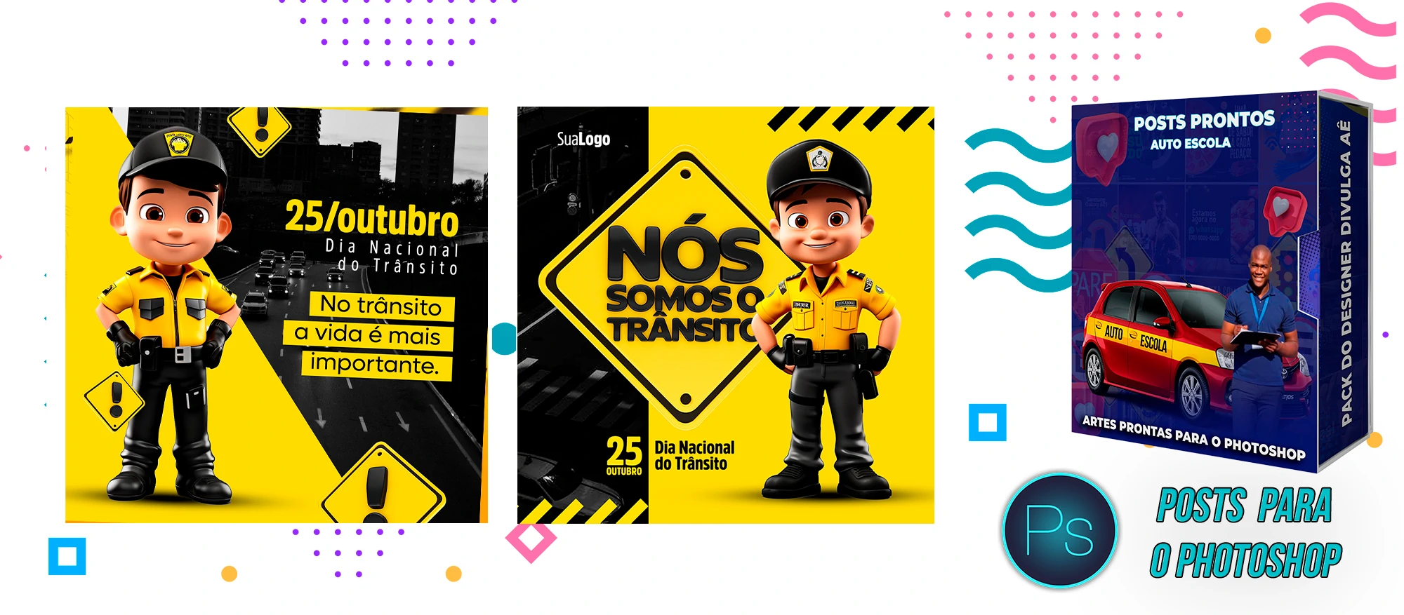 Mega Pack de Posts Prontos para Auto-Escola e Centro de Formação de Condutores - Photoshop - Imagem 5