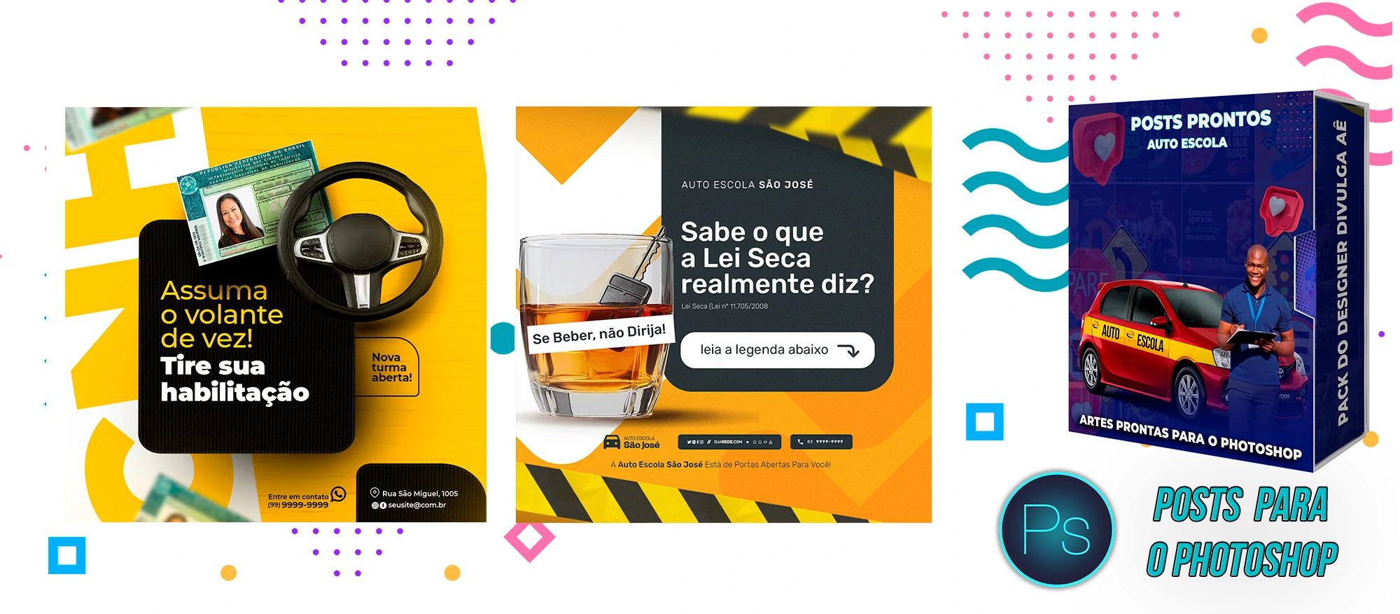 Mega Pack de Posts Prontos para Auto-Escola e Centro de Formação de Condutores - Photoshop - Imagem 19