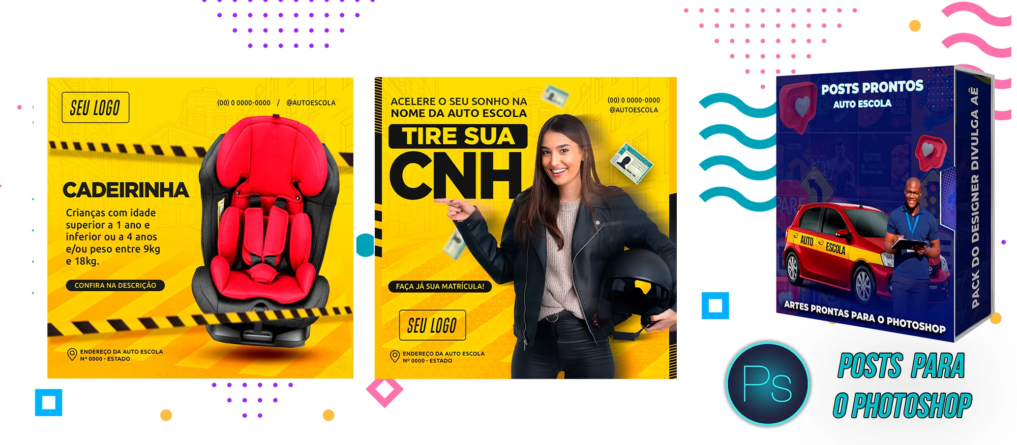 Mega Pack de Posts Prontos para Auto-Escola e Centro de Formação de Condutores - Photoshop - Imagem 9
