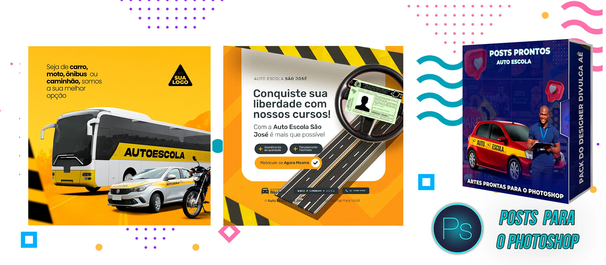 Mega Pack de Posts Prontos para Auto-Escola e Centro de Formação de Condutores - Photoshop - Imagem 13