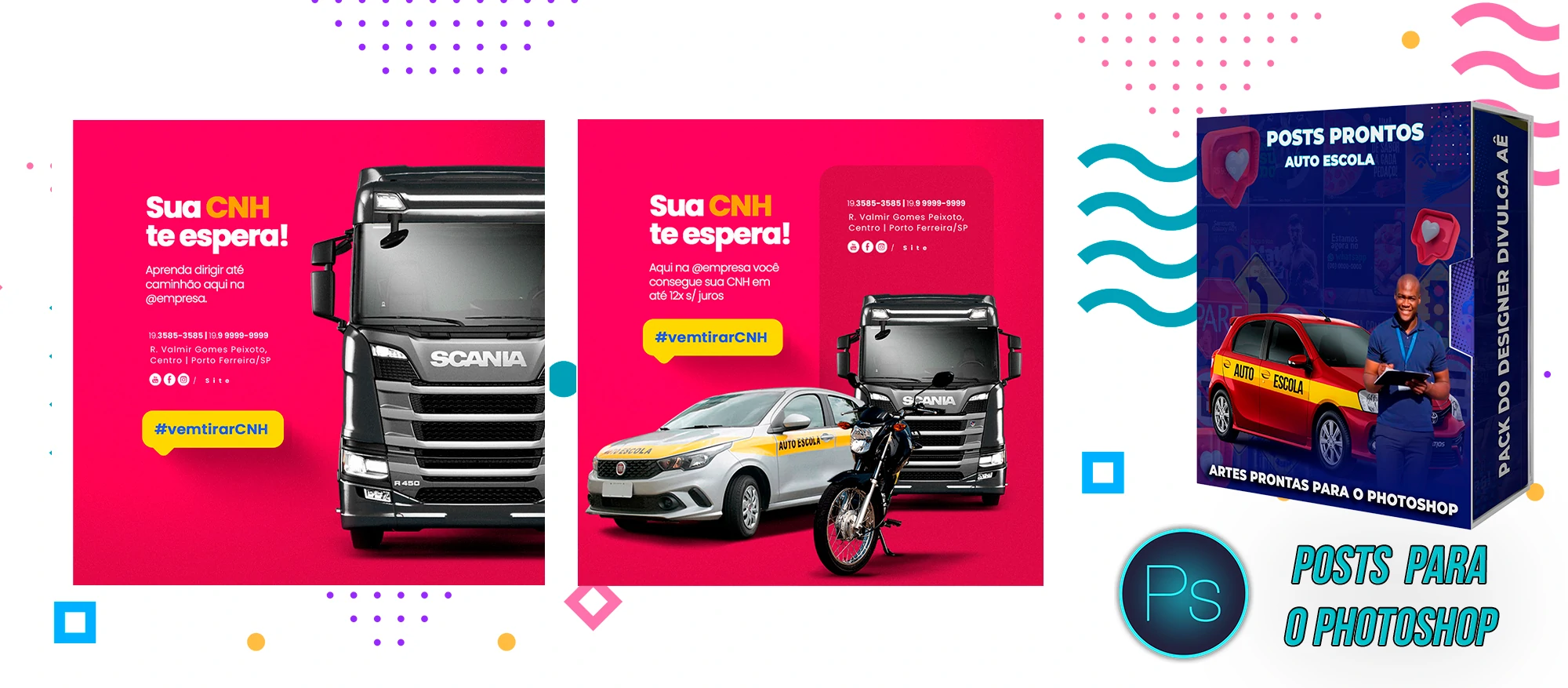 Mega Pack de Posts Prontos para Auto-Escola e Centro de Formação de Condutores - Photoshop - Imagem 4
