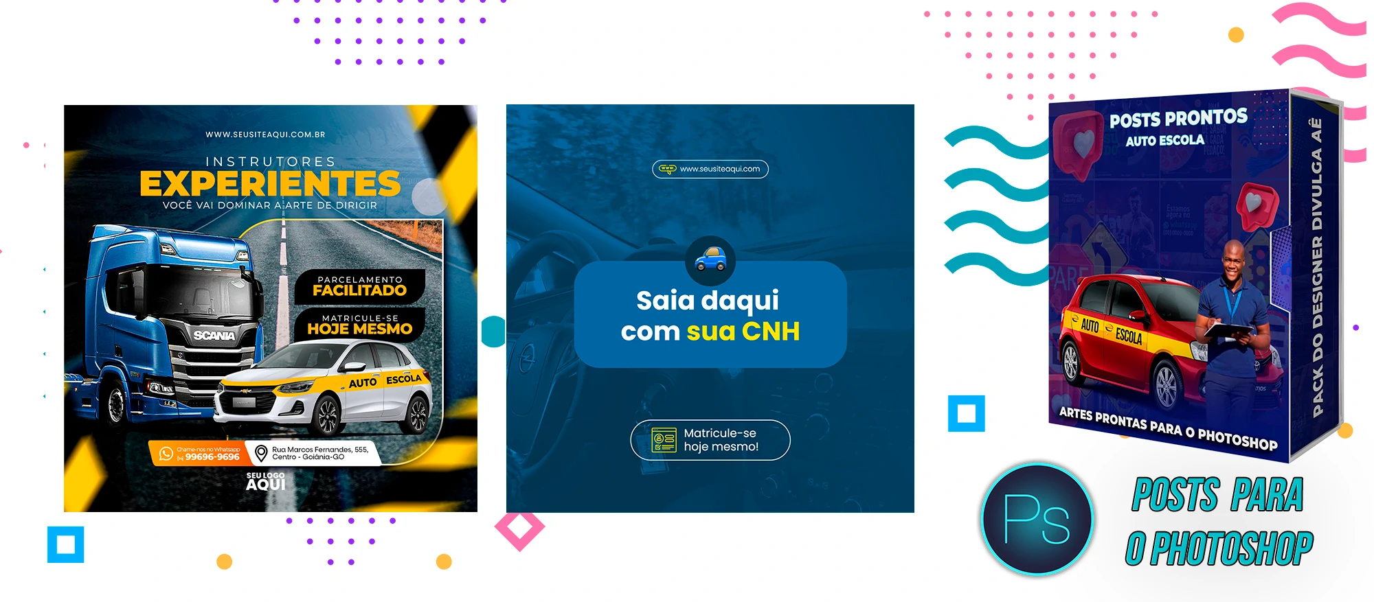 Mega Pack de Posts Prontos para Auto-Escola e Centro de Formação de Condutores - Photoshop - Imagem 7
