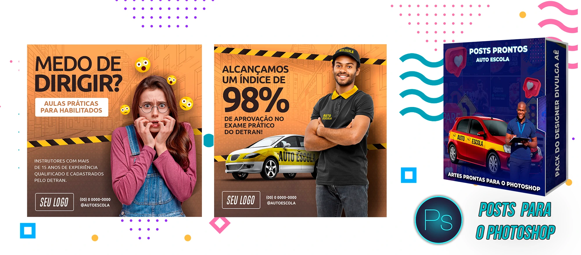 Mega Pack de Posts Prontos para Auto-Escola e Centro de Formação de Condutores - Photoshop - Imagem 8